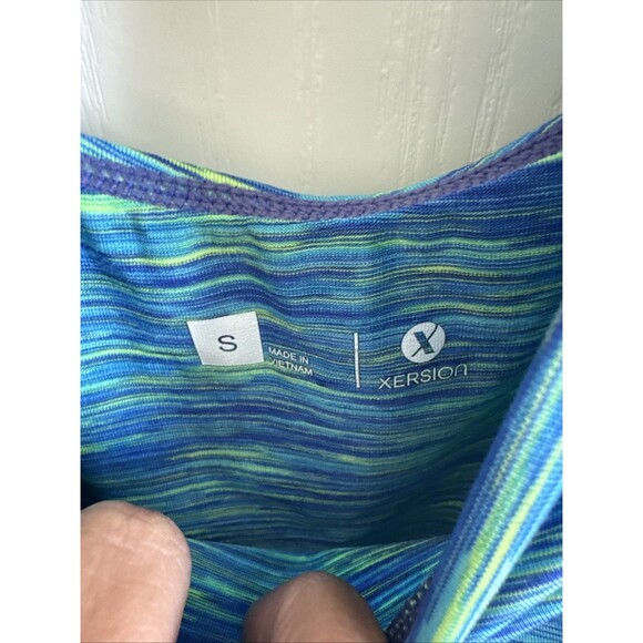 Xersion Women's Short-Slve Space-Dye Elastic-Back Tee Size Small New Athens Blue - Picture 2 of 5